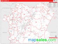 Fayette County, PA Wall Map Zip Code