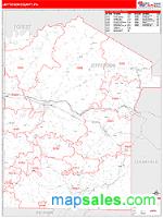 Jefferson County, PA Wall Map Zip Code