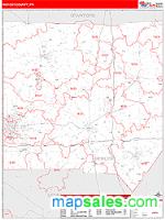 Mercer County, PA Wall Map Zip Code