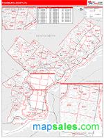 Philadelphia County, PA Wall Map Zip Code