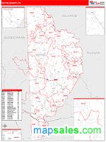 Wayne County, PA Wall Map Zip Code