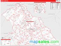 York County, PA Wall Map Zip Code