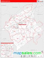 Anderson County, SC Wall Map Zip Code
