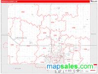 Minnehaha County, SD Wall Map Zip Code