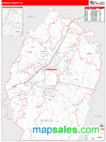 Bradley County, TN Wall Map Zip Code