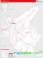 Carter County, TN Wall Map Zip Code
