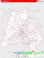 Davidson County, TN Wall Map Zip Code