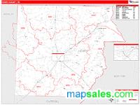 Henry County, TN Wall Map Zip Code