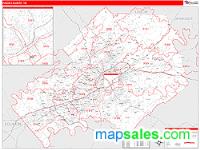 Knox County, TN Wall Map Zip Code