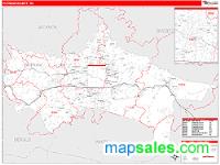 Putnam County, TN Wall Map Zip Code
