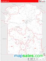 Wayne County, TN Wall Map Zip Code