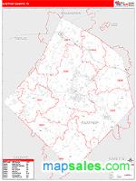 Bastrop County, TX Wall Map Zip Code