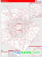 Bexar County, TX Wall Map Zip Code