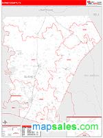 Burnet County, TX Wall Map