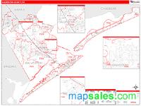 Galveston County, TX Wall Map Zip Code