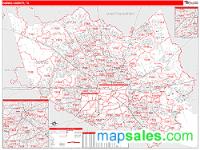 Harris County, TX Wall Map