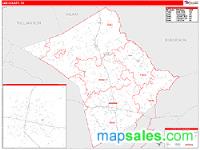 Lee County, TX Wall Map Zip Code