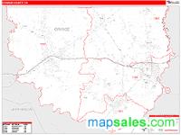 Orange County, TX Wall Map Zip Code