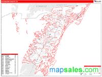 Accomack County, VA Wall Map Zip Code
