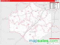 Dinwiddie County, VA Wall Map Zip Code
