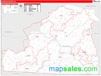 Patrick County, VA Wall Map Zip Code