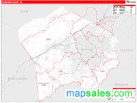 Roanoke County, VA Wall Map Zip Code