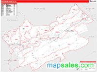 Tazewell County, VA Wall Map Zip Code