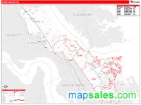 York County, VA Wall Map Zip Code