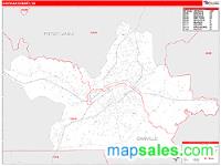 Danville County, VA Wall Map Zip Code