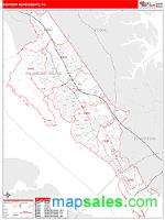Newport News County, VA Wall Map Zip Code