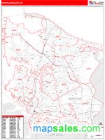 Norfolk County, VA Wall Map Zip Code
