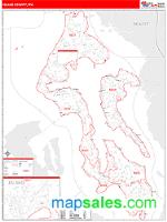 Island County, WA Wall Map Zip Code