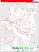 Kanawha County, WV Wall Map Zip Code