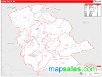 Logan County, WV Wall Map Zip Code