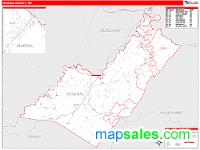 Mineral County, WV Wall Map Zip Code