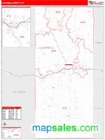 Campbell County, WY Wall Map Zip Code