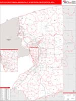 Buffalo-Cheektowaga-Niagara Falls Metro Area Wall Map