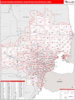 Detroit-Warren-Dearborn Metro Area Wall Map