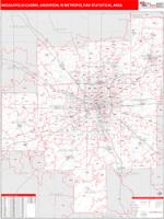 Indianapolis-Carmel-Anderson Metro Area Wall Map