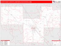 Lafayette-West Lafayette Metro Area Wall Map
