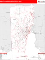 Mobile Metro Area Wall Map