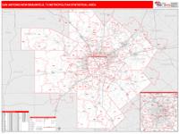 San Antonio-New Braunfels Metro Area Wall Map