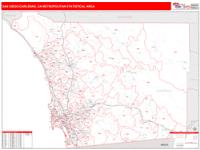 San Diego-Carlsbad Metro Area Wall Map