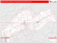 Kingsport-Bristol-Bristol Metro Area Wall Map