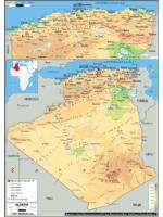 Algeria Physical Wall Map