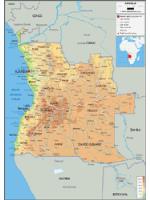 Angola Physical Wall Map