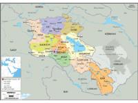 Armenia Political Wall Map