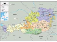 Austria Political Wall Map