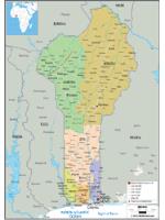 Benin Political Wall Map