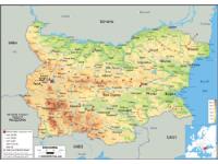 Bulgaria Physical Wall Map